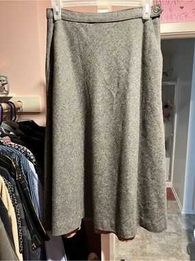Gray Wool-Blend Sweater Skirt